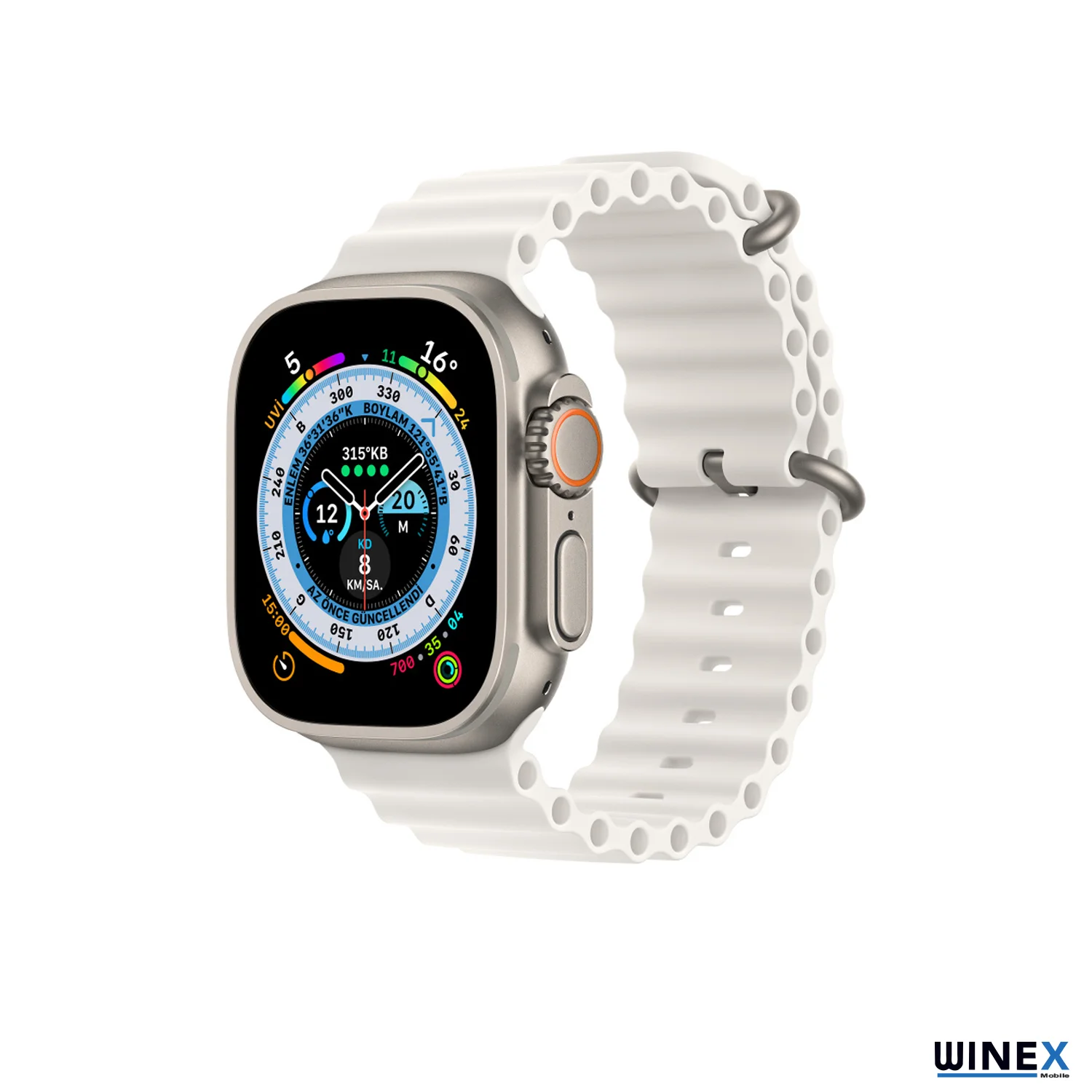 Winex 42-49mm Yeni Nesil Apple Uyumlu Akıllı Saat Kordonu Silikon Beyaz