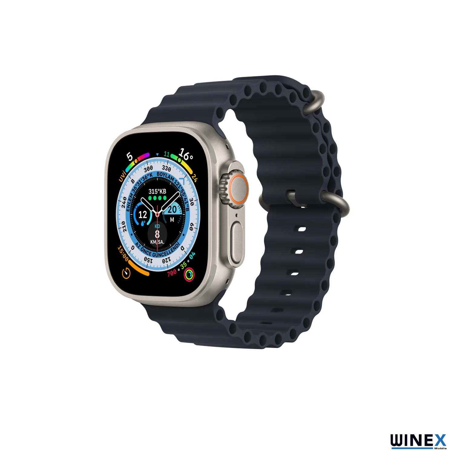 Winex 42-49mm Yeni Nesil Apple Uyumlu Akıllı Saat Kordonu Silikon Lacivert