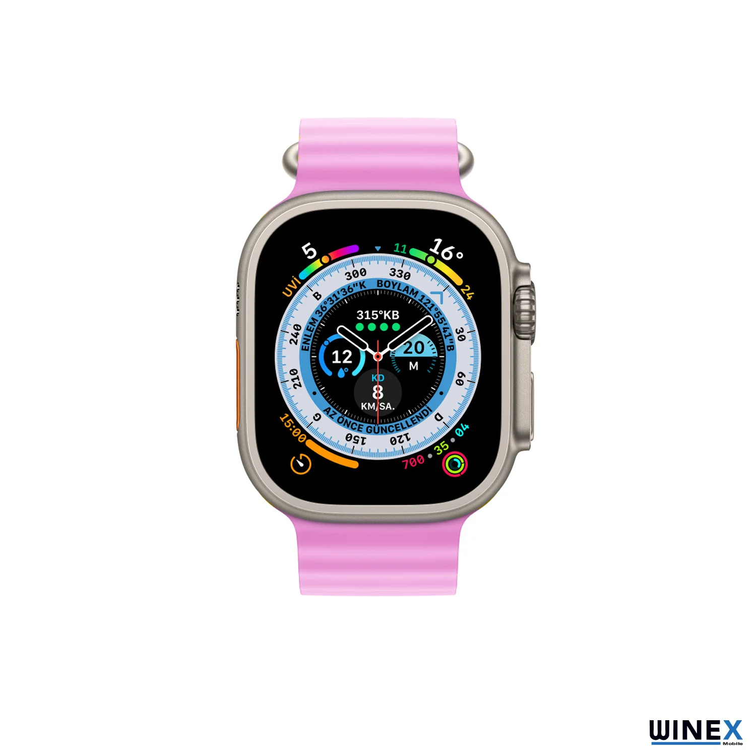 Winex 42-49mm Yeni Nesil Apple Uyumlu Akıllı Saat Kordonu Silikon Lila