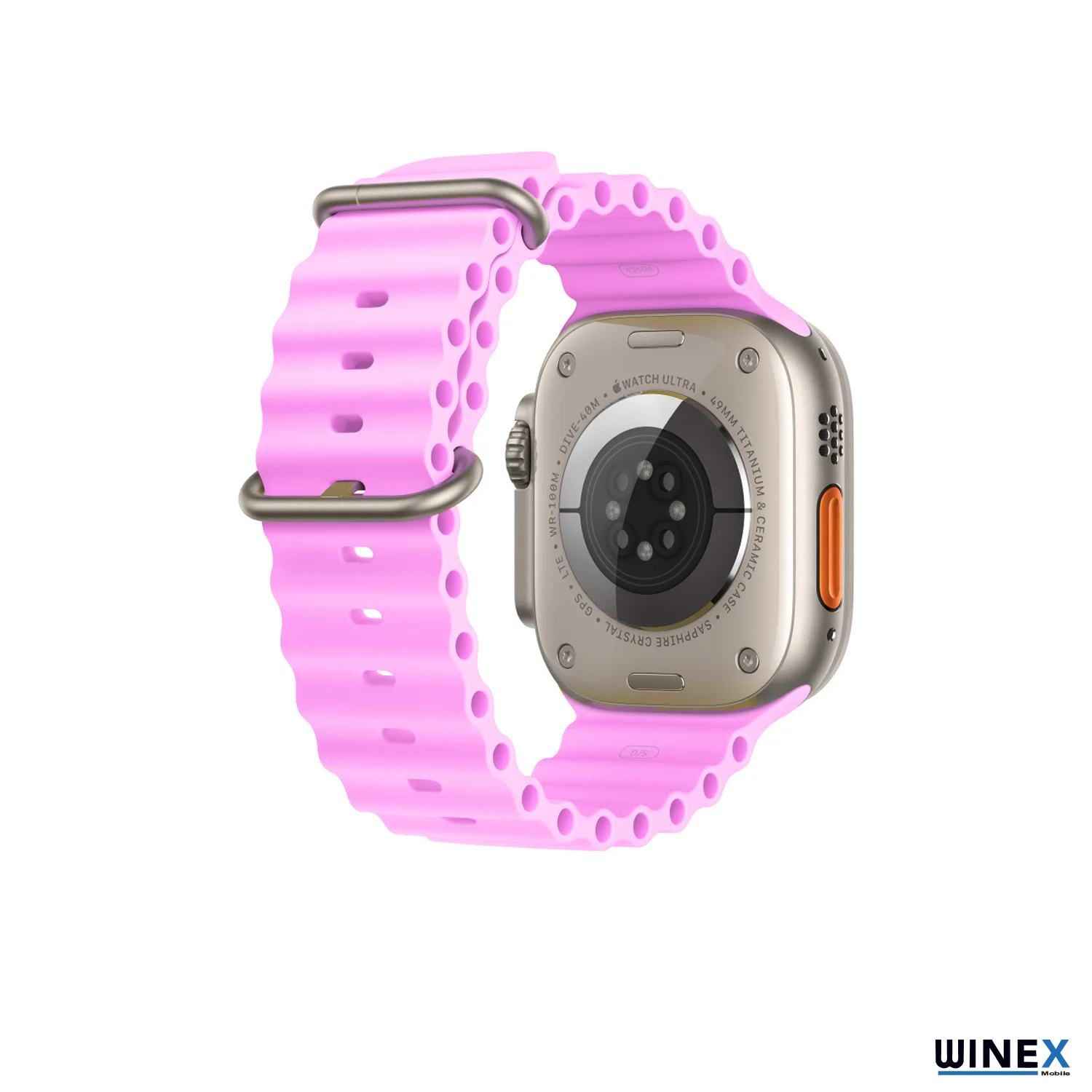 Winex 42-49mm Yeni Nesil Apple Uyumlu Akıllı Saat Kordonu Silikon Lila