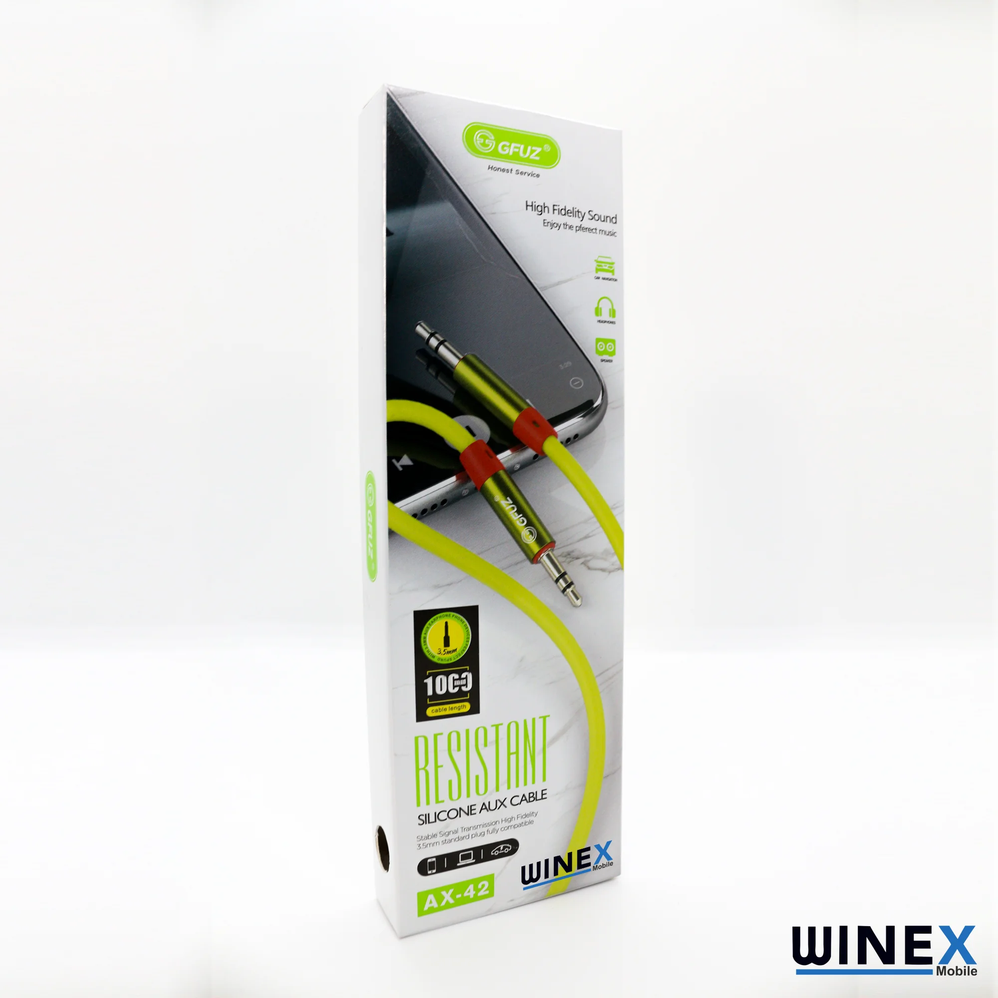 Winex AX42 Gfz 3.5mm Aux to Aux Kablo 1m Yeşil