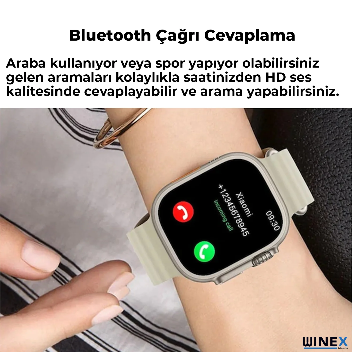 Winex Watch 8 Pro Max Amoled Ekran Android İos Uyumlu Akıllı Saat Turuncu