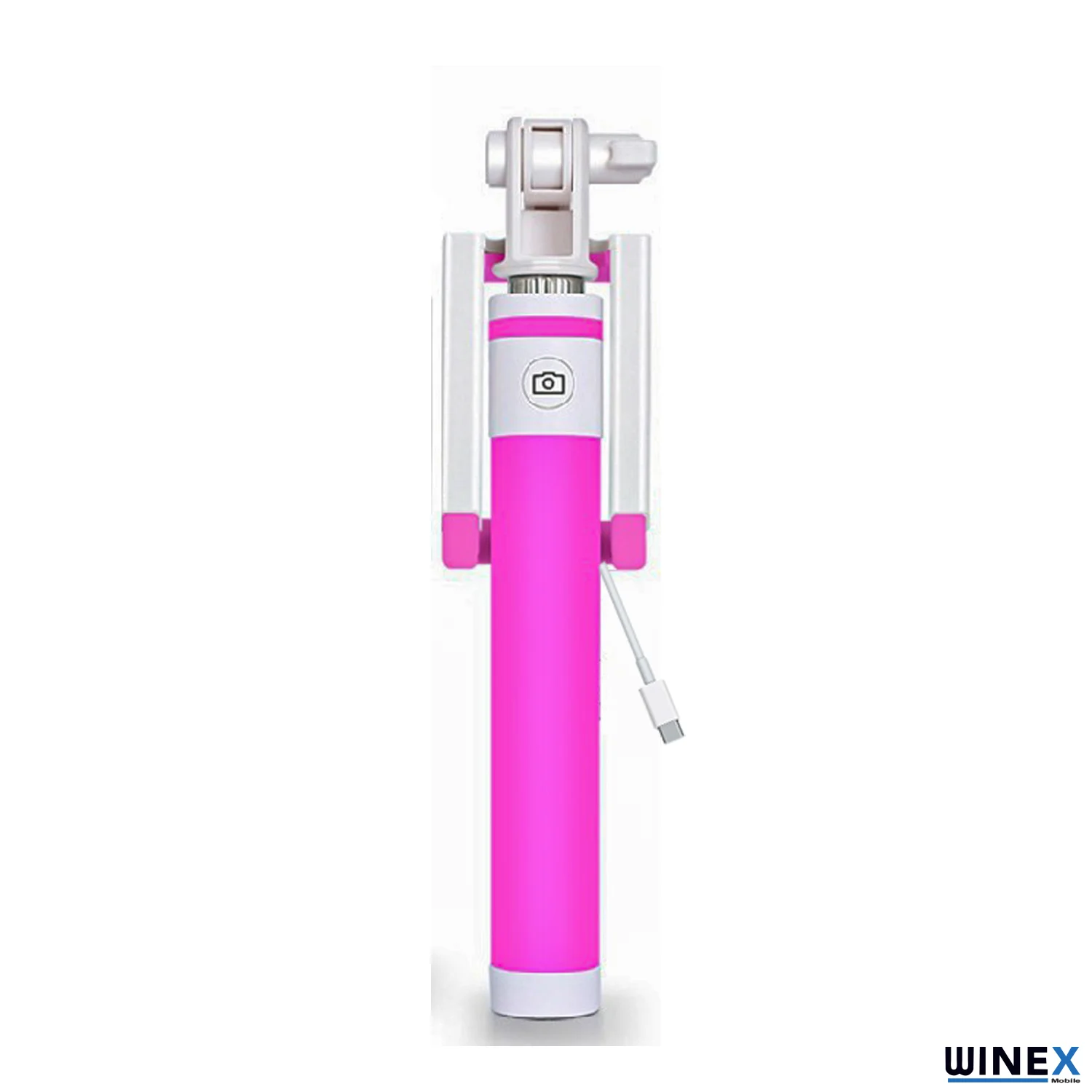 Winex SR342 Katlanabilir Type-C Selfie Girişli Stick Çubuğu Pembe