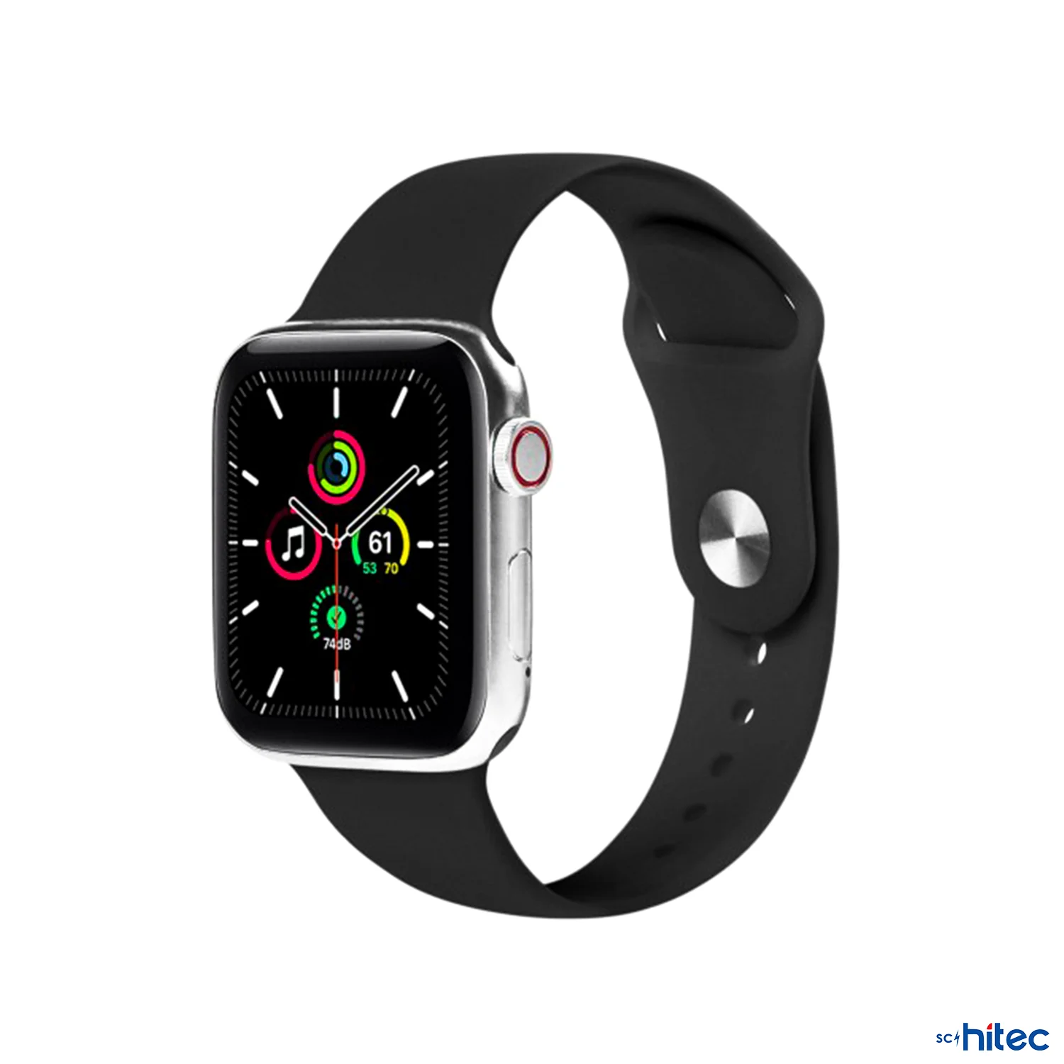 ScHitec 42-49mm Yeni Nesil Apple Uyumlu Akıllı Saat Kordonu Silikon Siyah