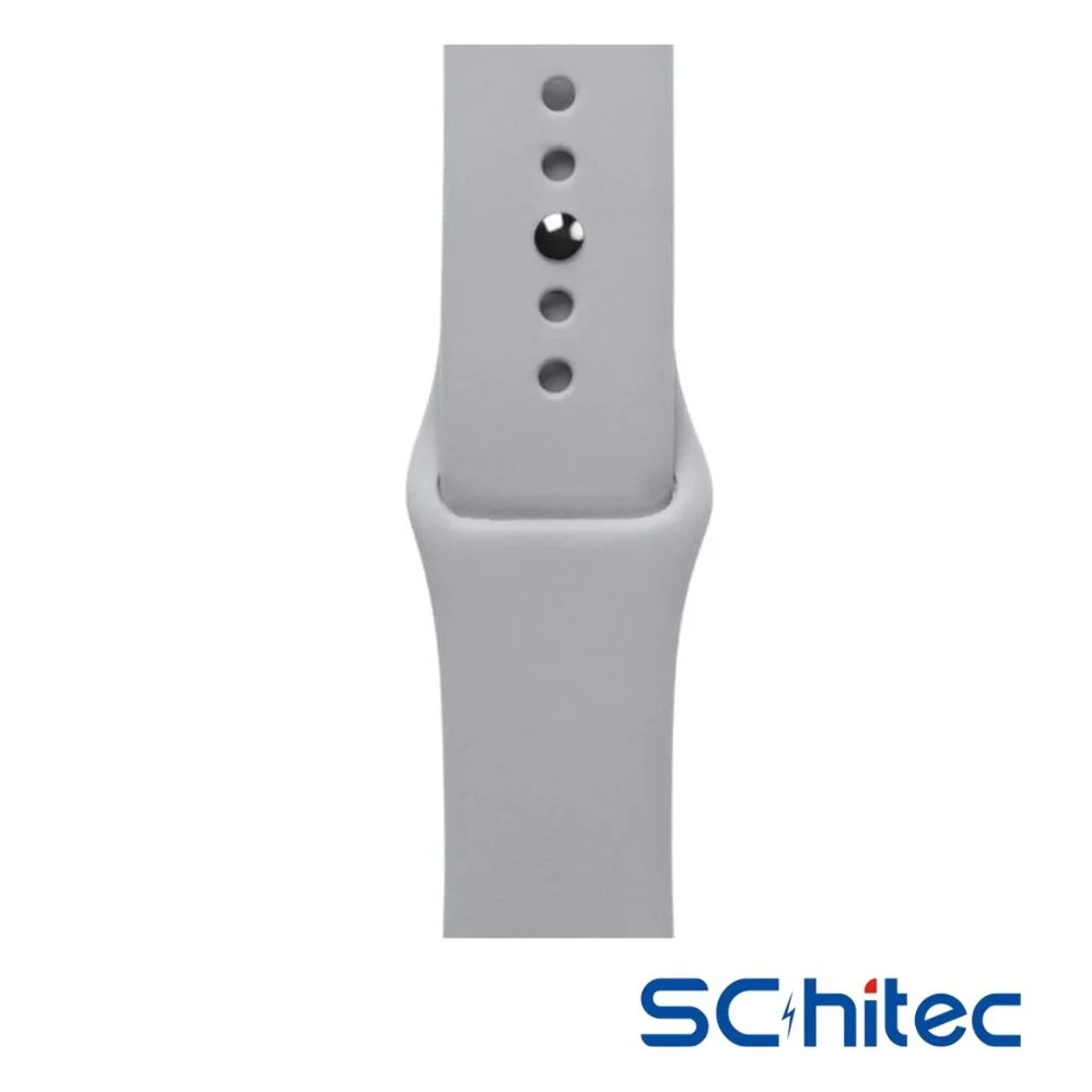 ScHitec 42-49mm Yeni Nesil Apple Uyumlu Akıllı Saat Kordonu Silikon Gri