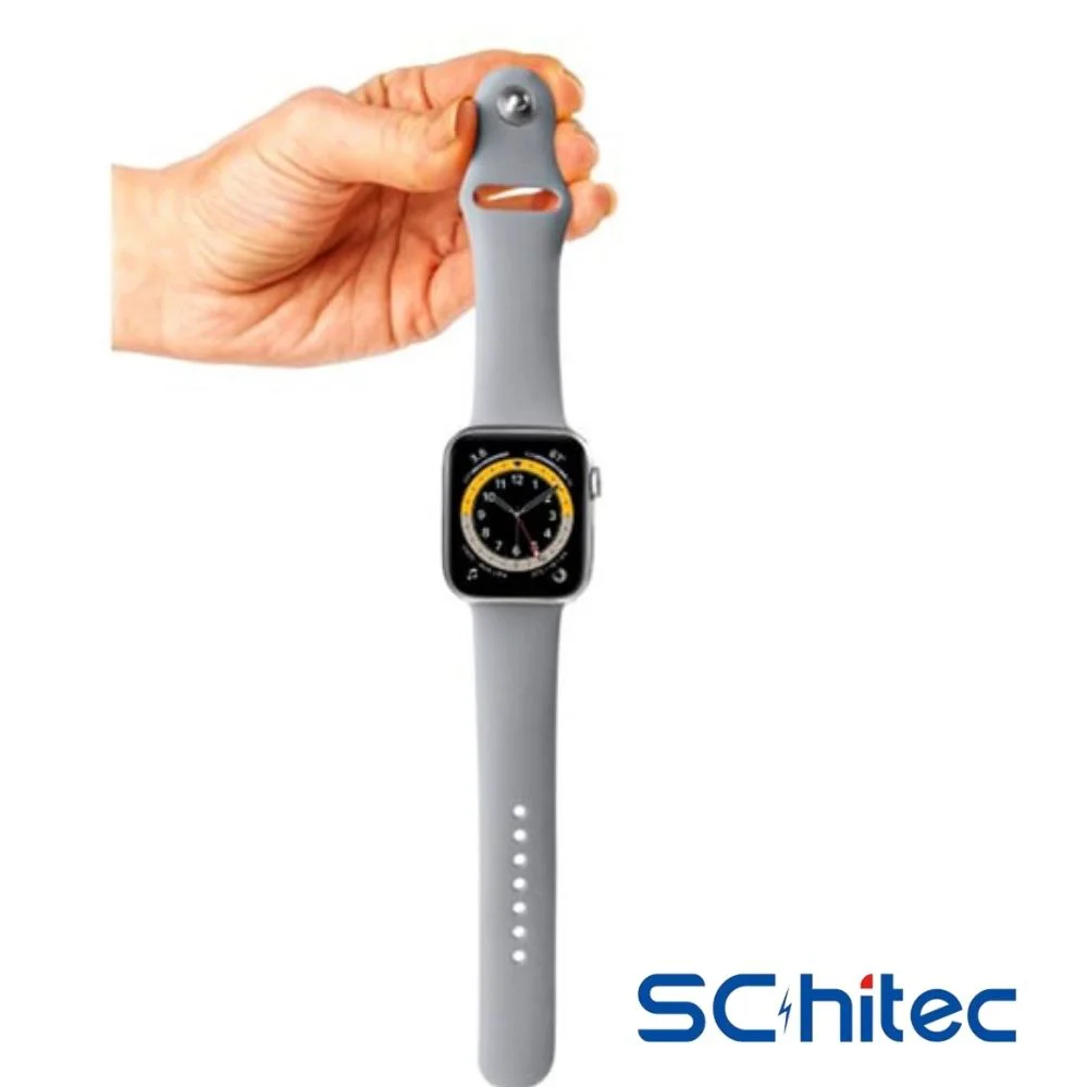 ScHitec 42-49mm Yeni Nesil Apple Uyumlu Akıllı Saat Kordonu Silikon Gri