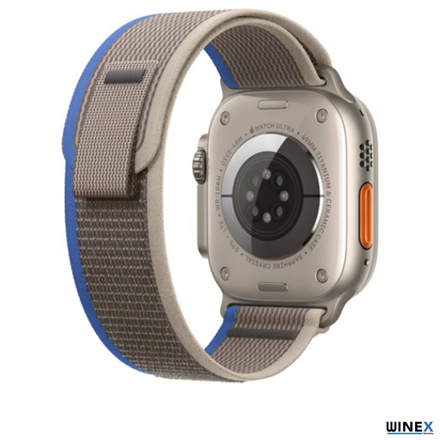 Winex 42-44mm Yeni Nesil Apple Uyumlu Akıllı Saat Kordonu Hasır Gri Mavi