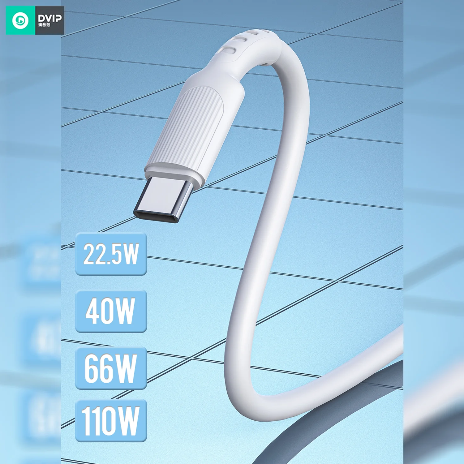 DVIP L14 6A 110W Fast Charging UsbA to Type-C Data ve Hızlı Şarj Kablosu 1M Beyaz