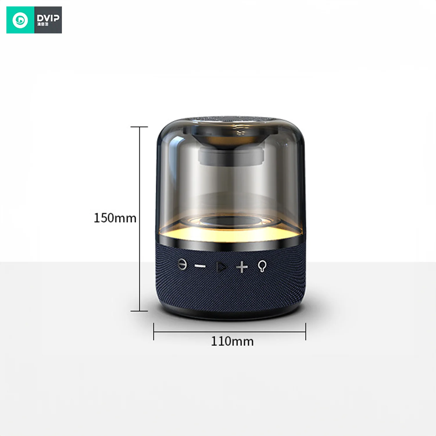 DVIP Q5 Taşınabilir Bluetooth 5.0 Hoparlör TF SD kart, 3,5mm Aux, Sesli Görüşme, RGB Light Show Siyah