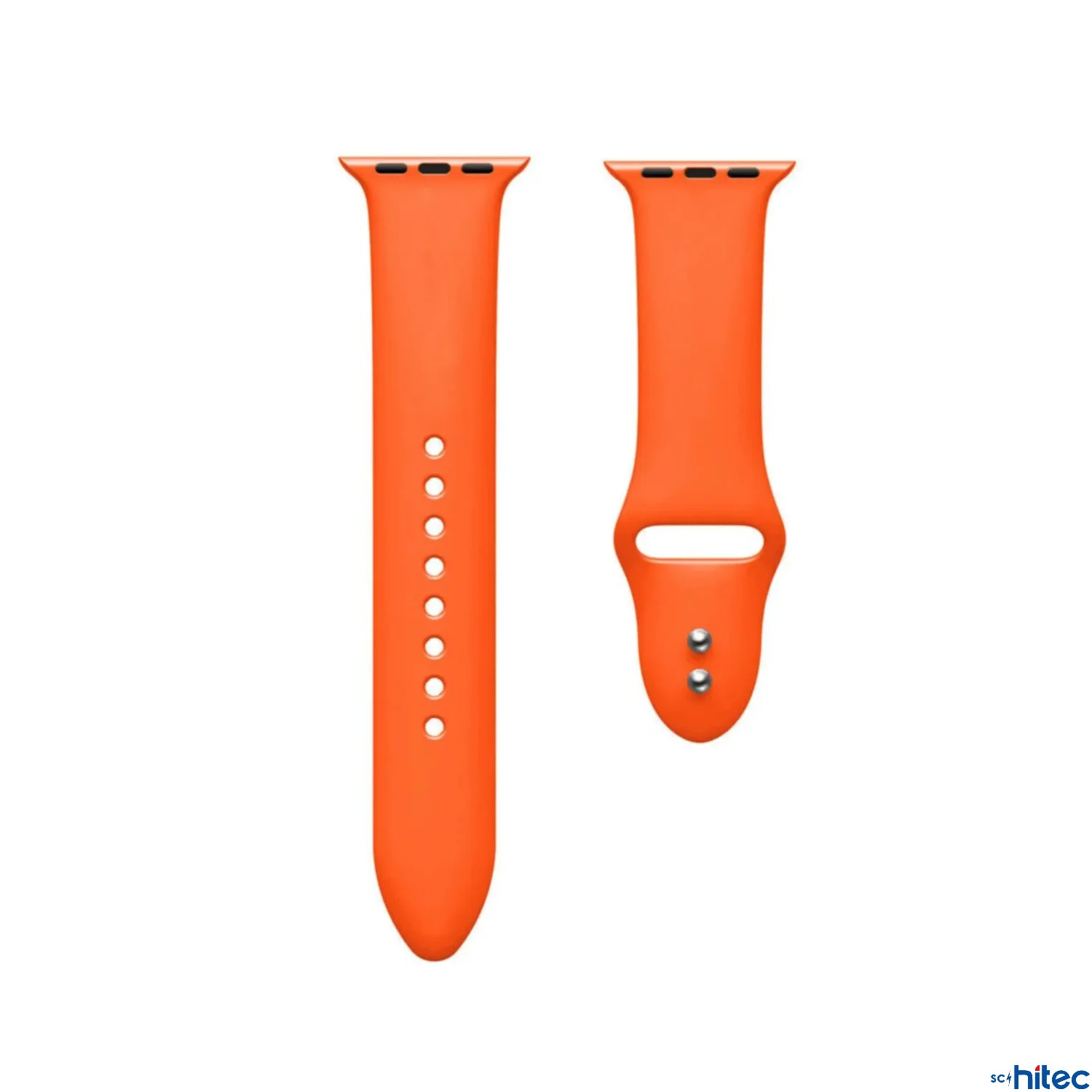 ScHitec 42-49mm Yeni Nesil Apple Uyumlu Akıllı Saat Kordonu Silikon Turuncu