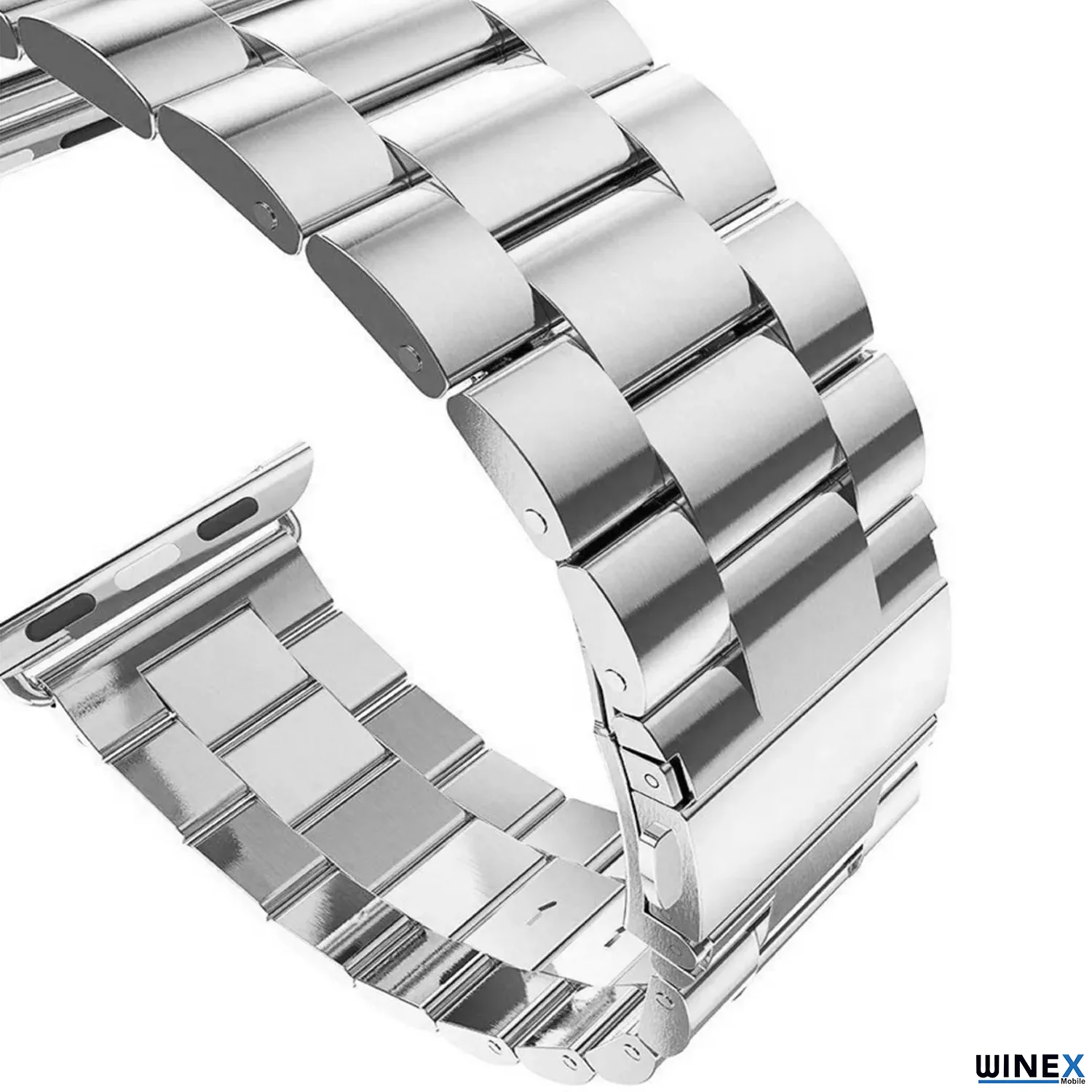 Winex 42-49mm Yeni Nesil Apple Uyumlu Akıllı Saat Kordonu Metal Gri