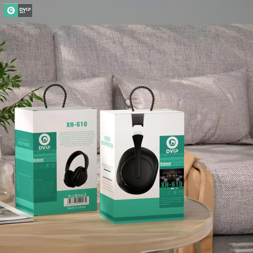 DVIP XH-610 Dinamik Bass Kablosuz Bluetooth 5.0 Kulaklık Mikrofonlu Siyah