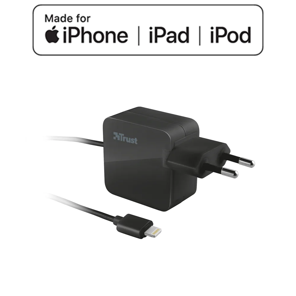 Trust 12W Apple MFI Lisanslı Lightning Kablolu Süper Hızlı Şarj Set iPad/İphone 5/6/7/8/9/X/XR/11/12/13/14 Uyumlu