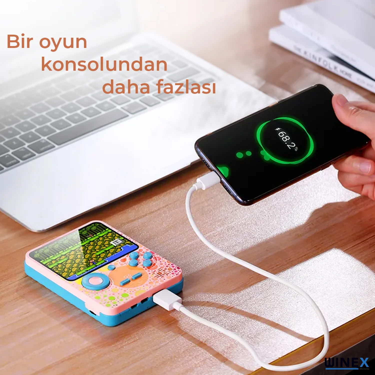 Winex G6 Retro 3.5 inç Tv Bağlanan Oyun Konsolu Mavi (666 Klasik Oyunlar)