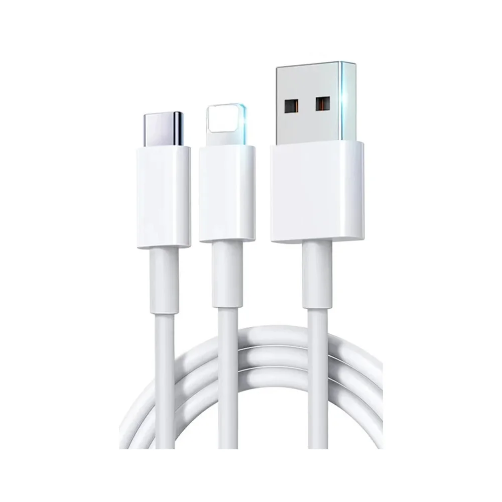 Winex 2in1 5A 120W UsbA to Type-C ve Lightning Hızlı Data ve Şarj Kablosu 120cm SX21C