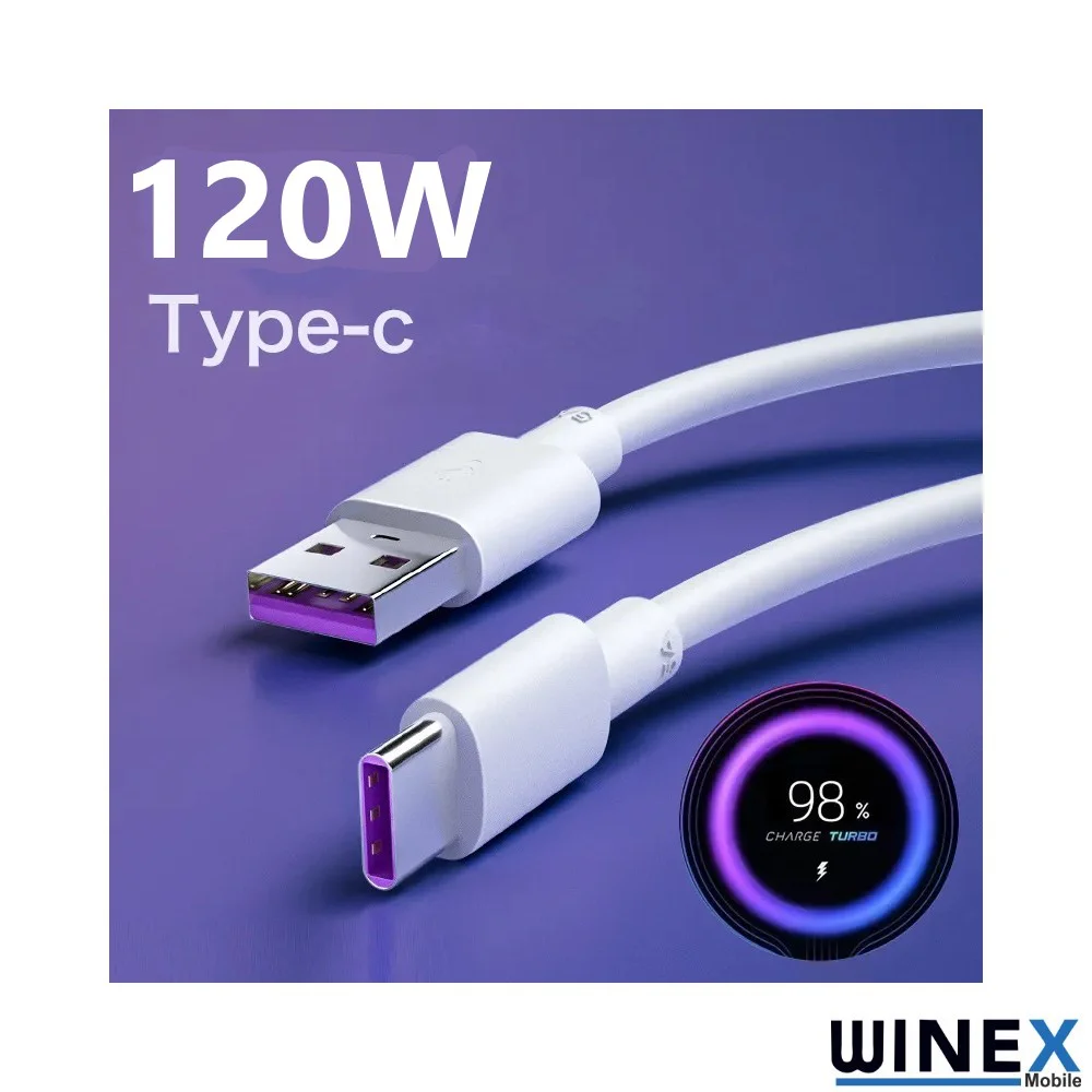 Winex 2in1 5A 120W UsbA to Type-C ve Lightning Hızlı Data ve Şarj Kablosu 120cm SX21C