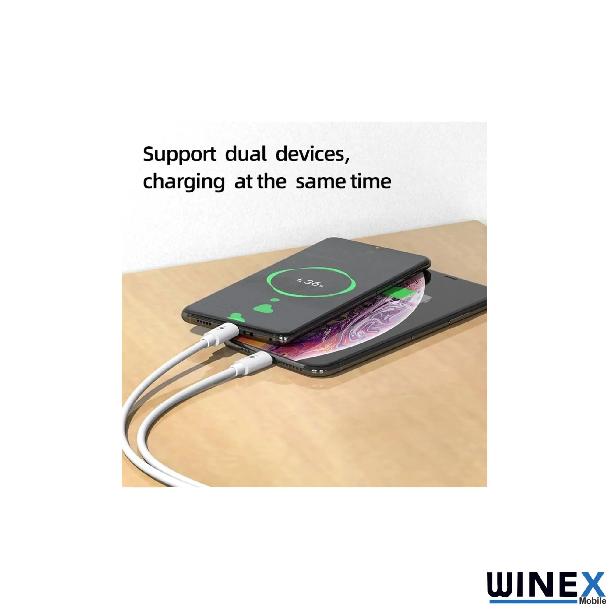 Winex 2in1 5A 120W Type-C to Type-C ve Lightning Hızlı Data ve Şarj Kablosu 120cm SX31C