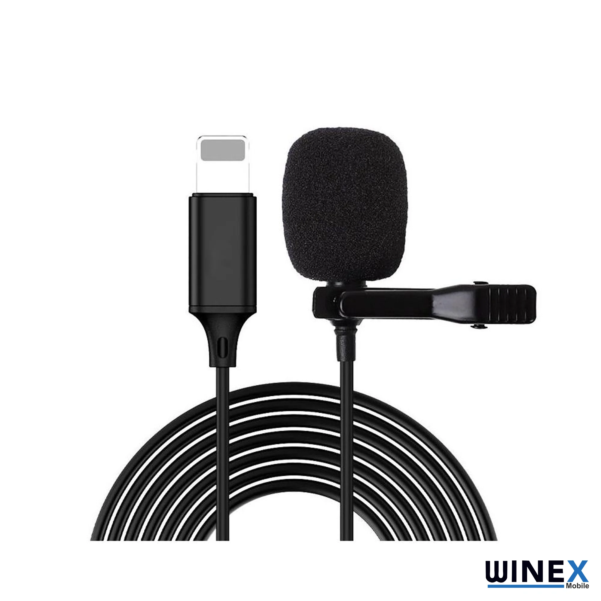Winex İphone Lightning Port HD Yaka Mikrofonu Siyah