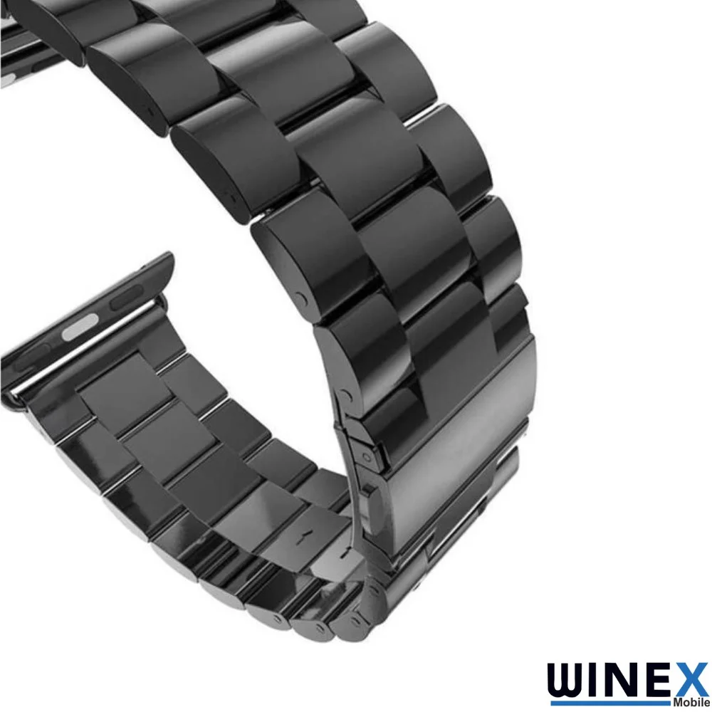 Winex 42-49mm Yeni Nesil Apple Uyumlu Akıllı Saat Kordonu Metal Siyah