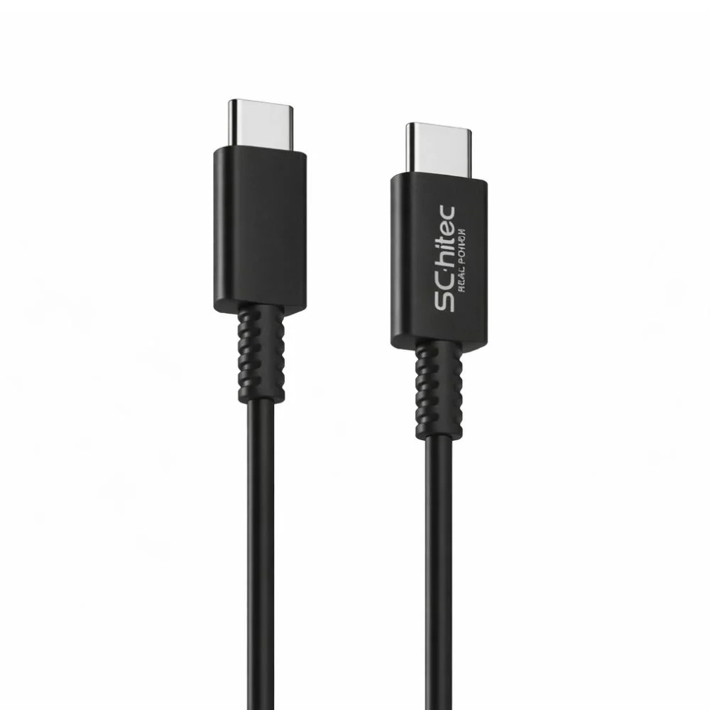 ScHitec 45W Süper Hızlı Şarj Aleti Type-C to Type-C 1metre Kablolu Siyah