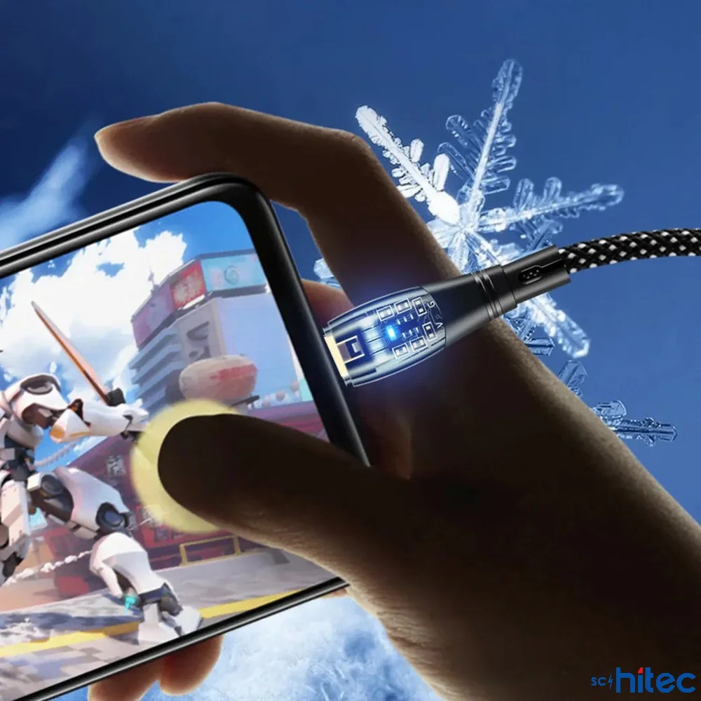 ScHitec 6A 120W UsbA to Lightning 1Metre Hızlı Data ve Şarj Kablosu Siyah YK233S