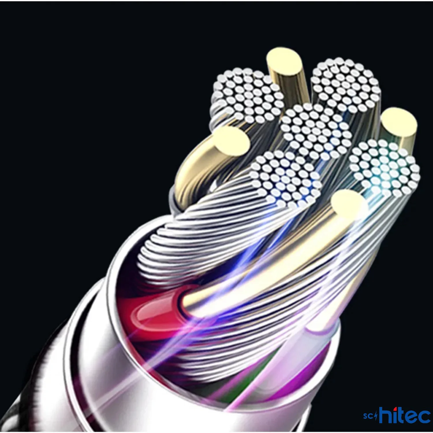 ScHitec 6A 120W UsbA to Lightning 1Metre Hızlı Data ve Şarj Kablosu Beyaz YK233B