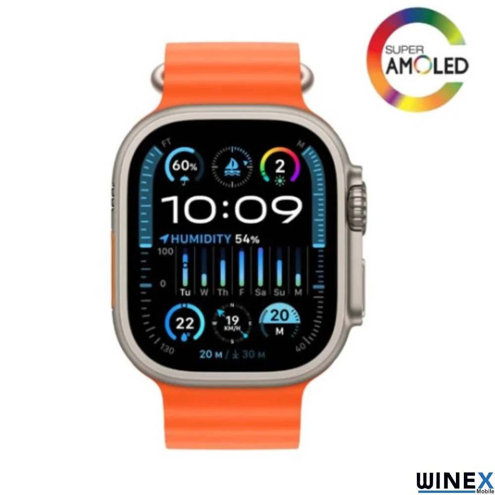 Winex Watch HK9 Ultra 2 Amoled Ekran Android İos HarmonyOs Uyumlu Akıllı Saat Siyah