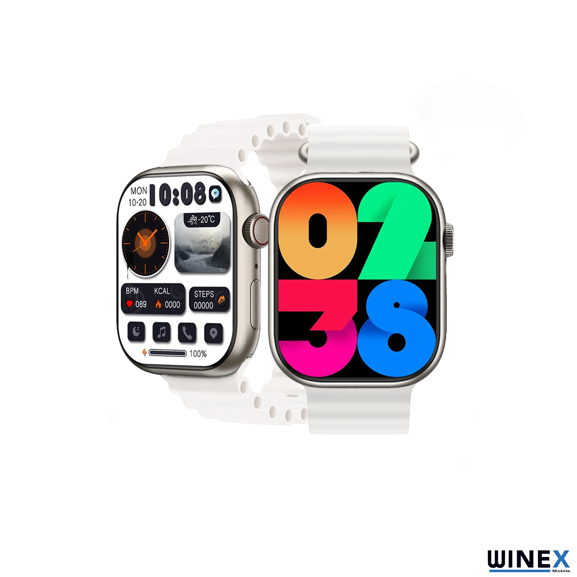 Winex Watch HK9 Ultra 2 Amoled Ekran Android İos HarmonyOs Uyumlu Akıllı Saat Beyaz