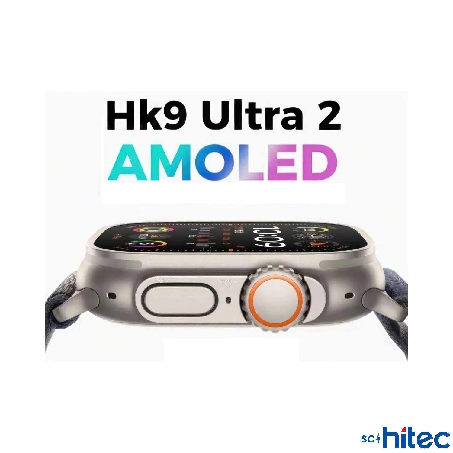 ScHitec Watch HK9 Ultra 2 Amoled Ekran Android İos HarmonyOs Uyumlu Akıllı Saat Kırmızı