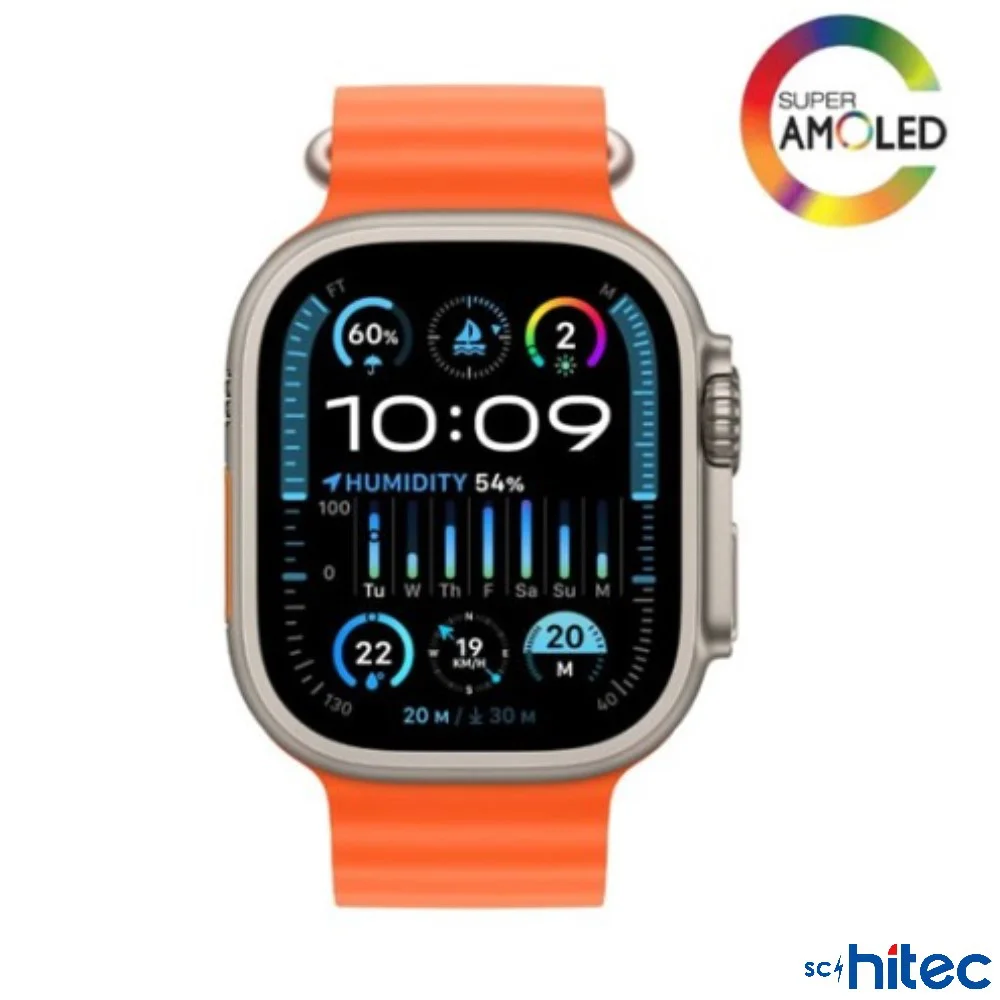 ScHitec Watch HK9 Ultra 2 Amoled Ekran Android İos HarmonyOs Uyumlu Akıllı Saat Beyaz