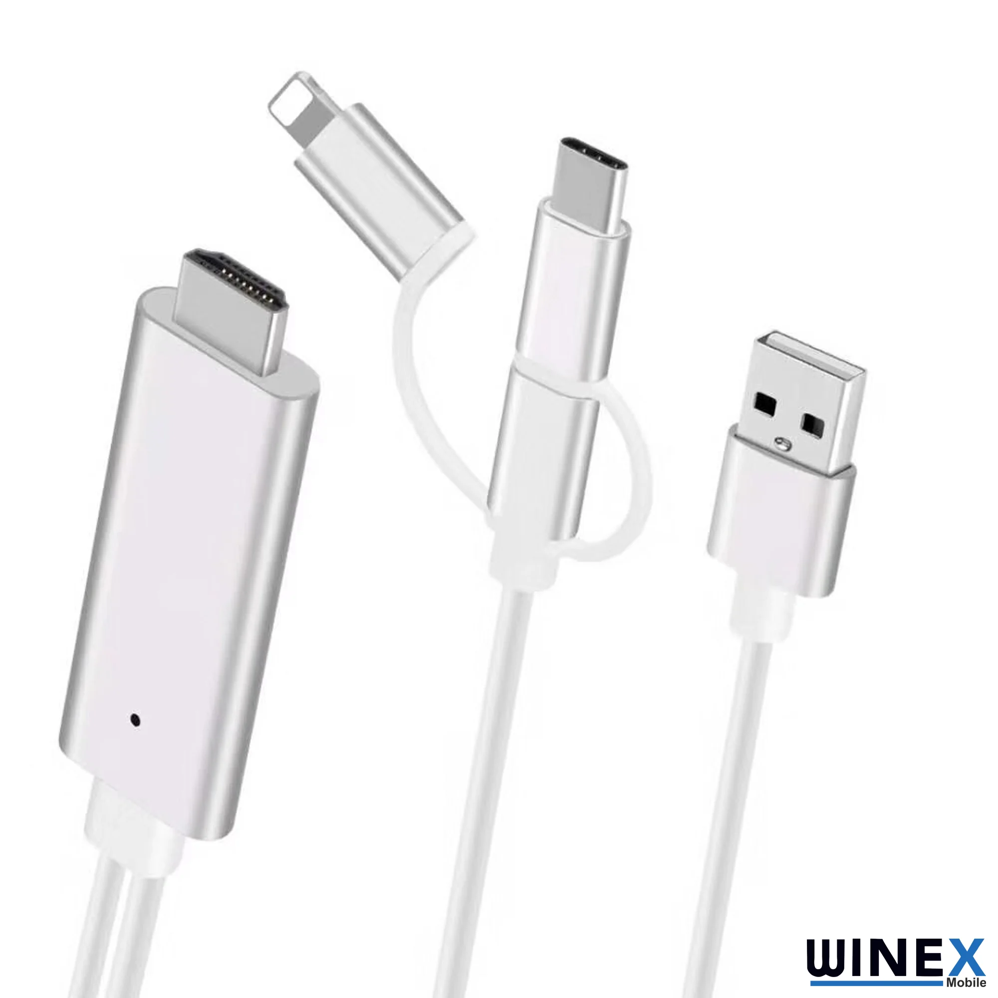 Winex 3in1 Arsky Micro, Type-C, Lightning to 4K Hdmi Hdtv Dönüştürücü A514
