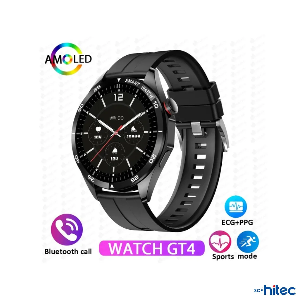 ScHitec Watch Amoled Ekran Android İos HarmonyOs Uyumlu 3 Kordonlu Akıllı Saat Siyah