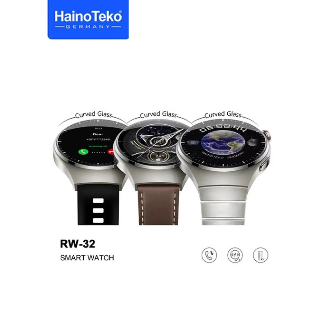 Haino Teko RW32 Watch 4 Pro Curved Amoled Ekran Android İos HarmonyOs Uyumlu Akıllı Saat Siyah