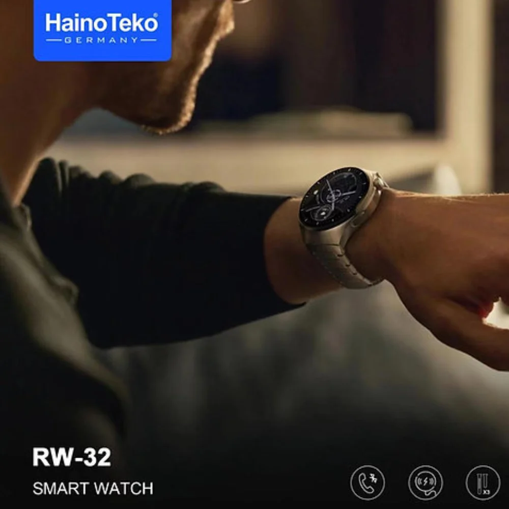 Haino Teko RW32 Watch 4 Pro Curved Amoled Ekran Android İos HarmonyOs Uyumlu Akıllı Saat Siyah