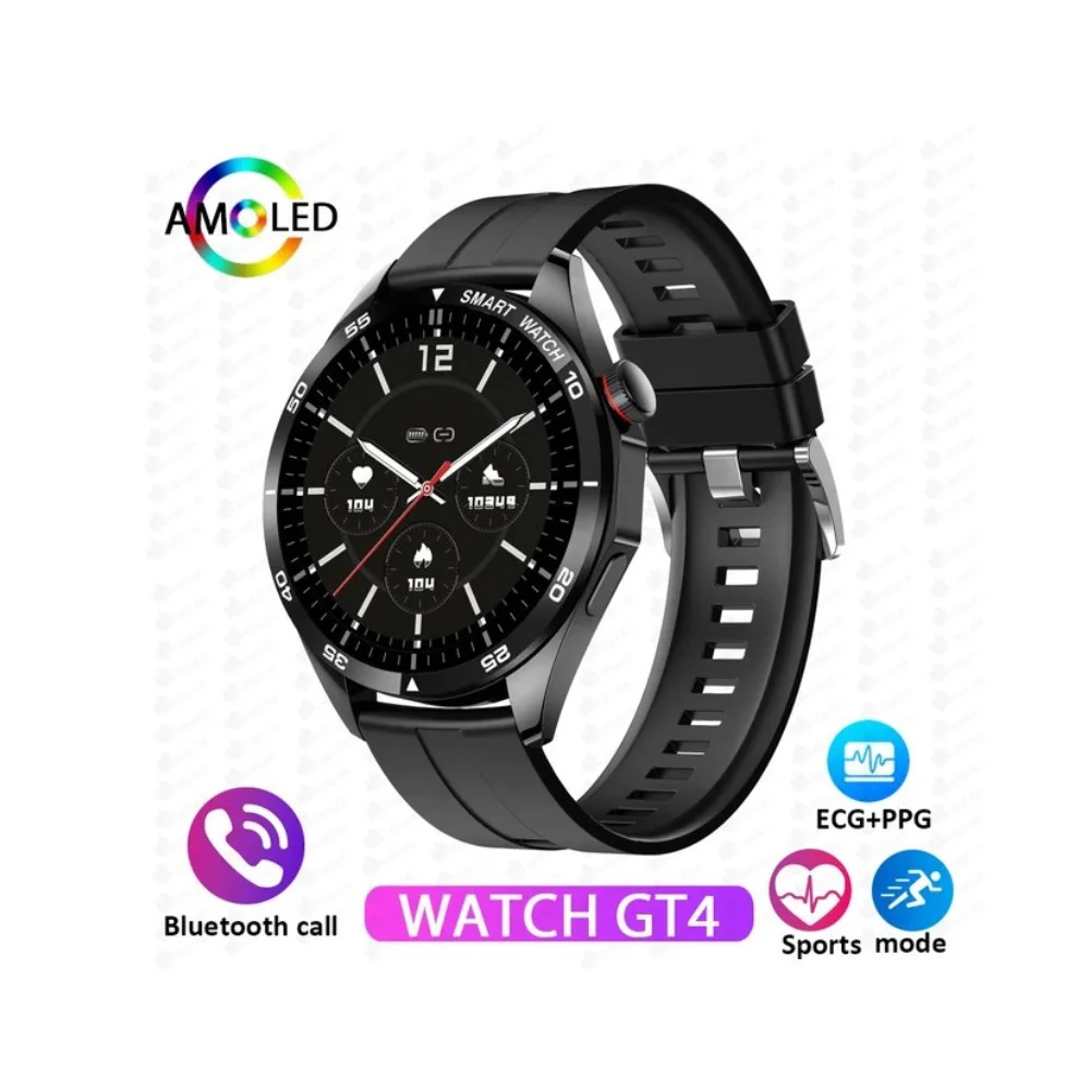 Haino Teko RW44 Watch Amoled Ekran Android İos HarmonyOs Uyumlu 3 Kordonlu Akıllı Saat Siyah