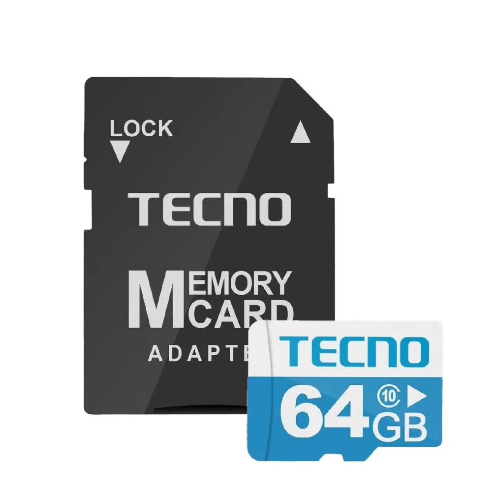 Tecno 64Gb 100Mb/s Micro Sd Hafıza Kartı ve Adaptörü (Tecno Türkiye Garantili)