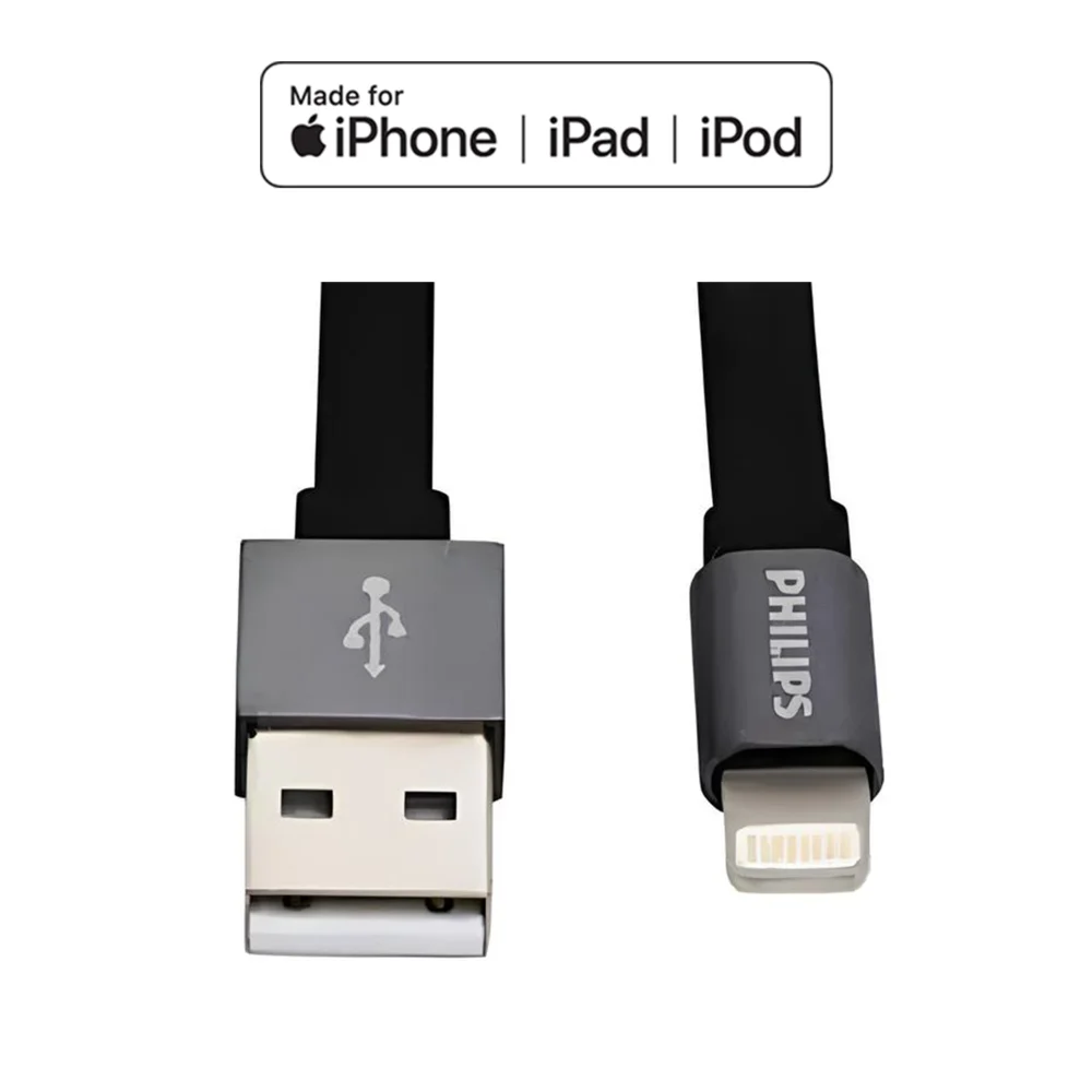 Philips Apple MFI Lisanslı UsbA to Lightning 1.2Metre Hızlı Data ve Şarj Kablosu Gümüş DLC2508F/97