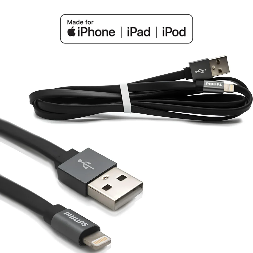 Philips Apple MFI Lisanslı UsbA to Lightning 1.2Metre Hızlı Data ve Şarj Kablosu Gümüş DLC2508F/97