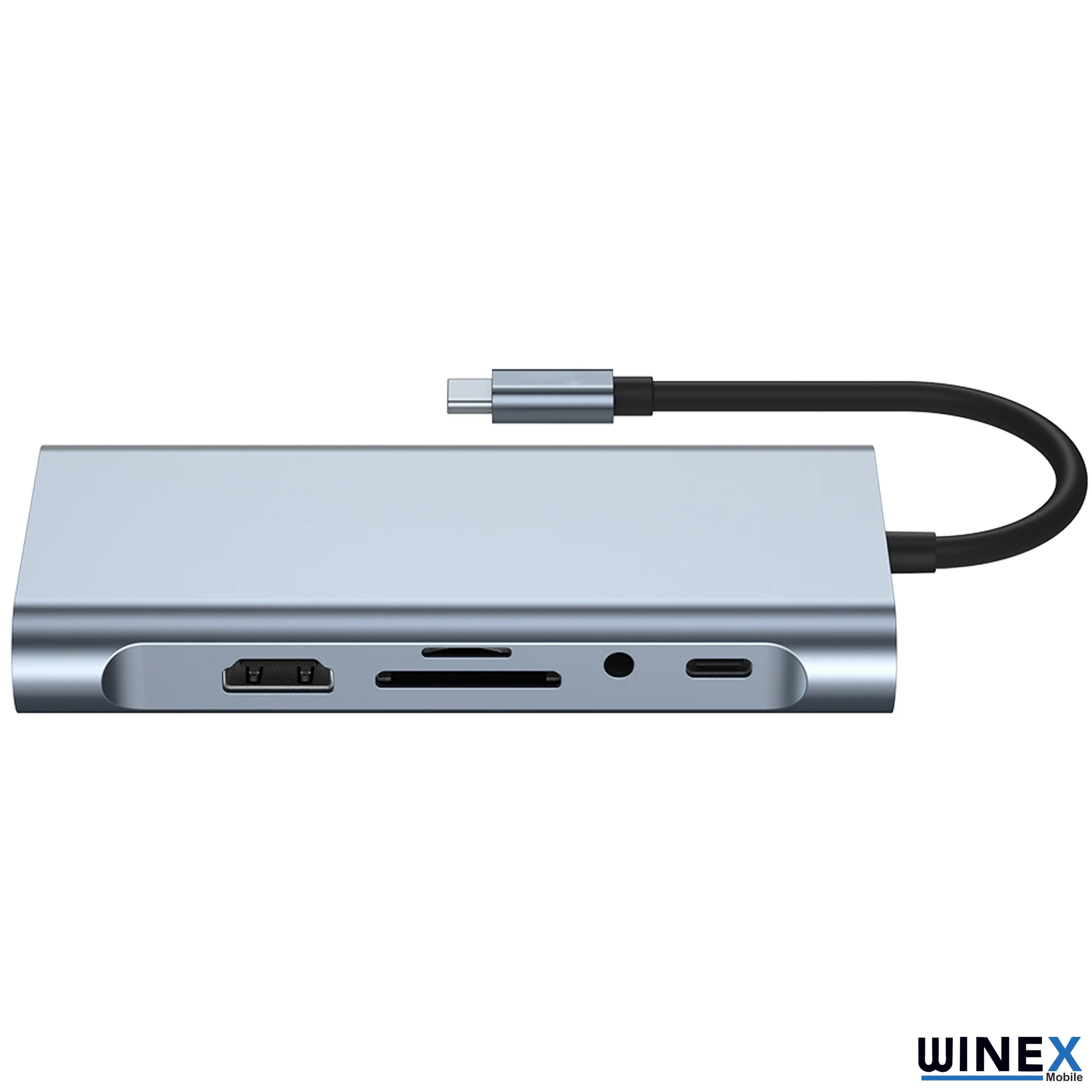 Winex 11in1 Hub Type-C to 4K HDMI/UsbA 3.0/TF SD/VGA/3.5mm AUX/PD Şarj/RJ45 Ethernet Dönüştürücü Adaptör