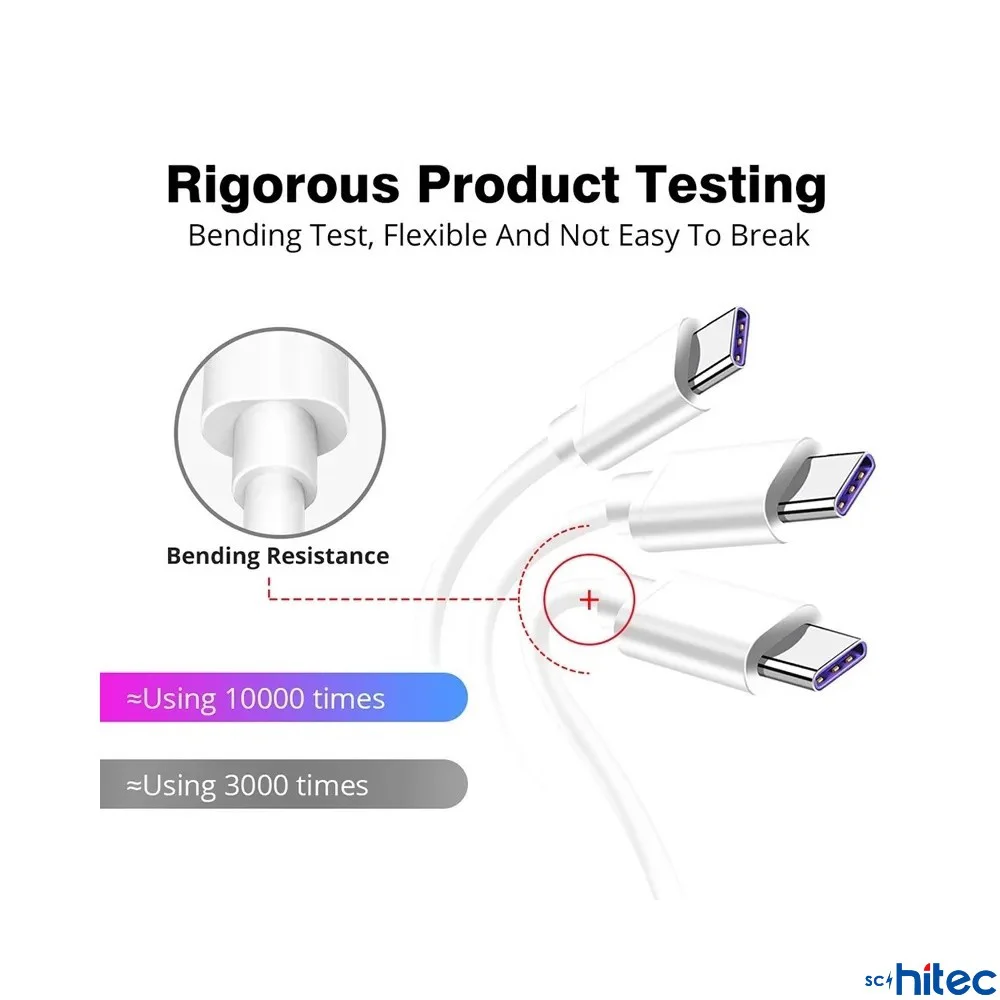 ScHitec 2in1 5A 120W UsbA to Type-C ve Lightning Hızlı Data ve Şarj Kablosu 120cm SX21C
