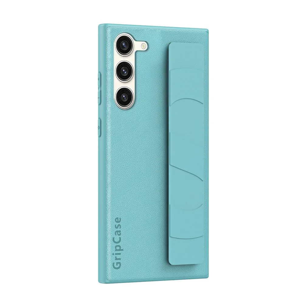 ScHitec Samsung Galaxy S24 Uyumlu Premium  Case Parmak Askılı Telefon Kılıfı Açık Mavi