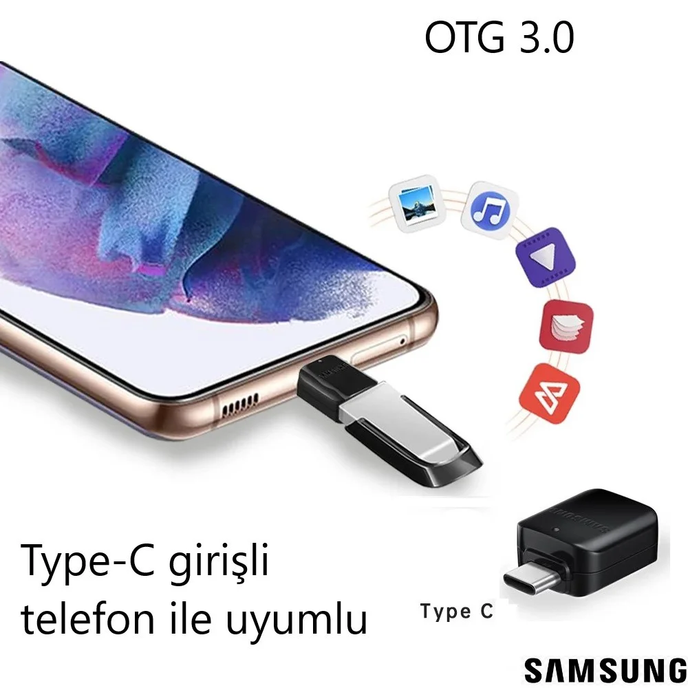 Samsung Type-C to UsbA 3.0 OTG Dönüştürücü İthalatçı Garantili