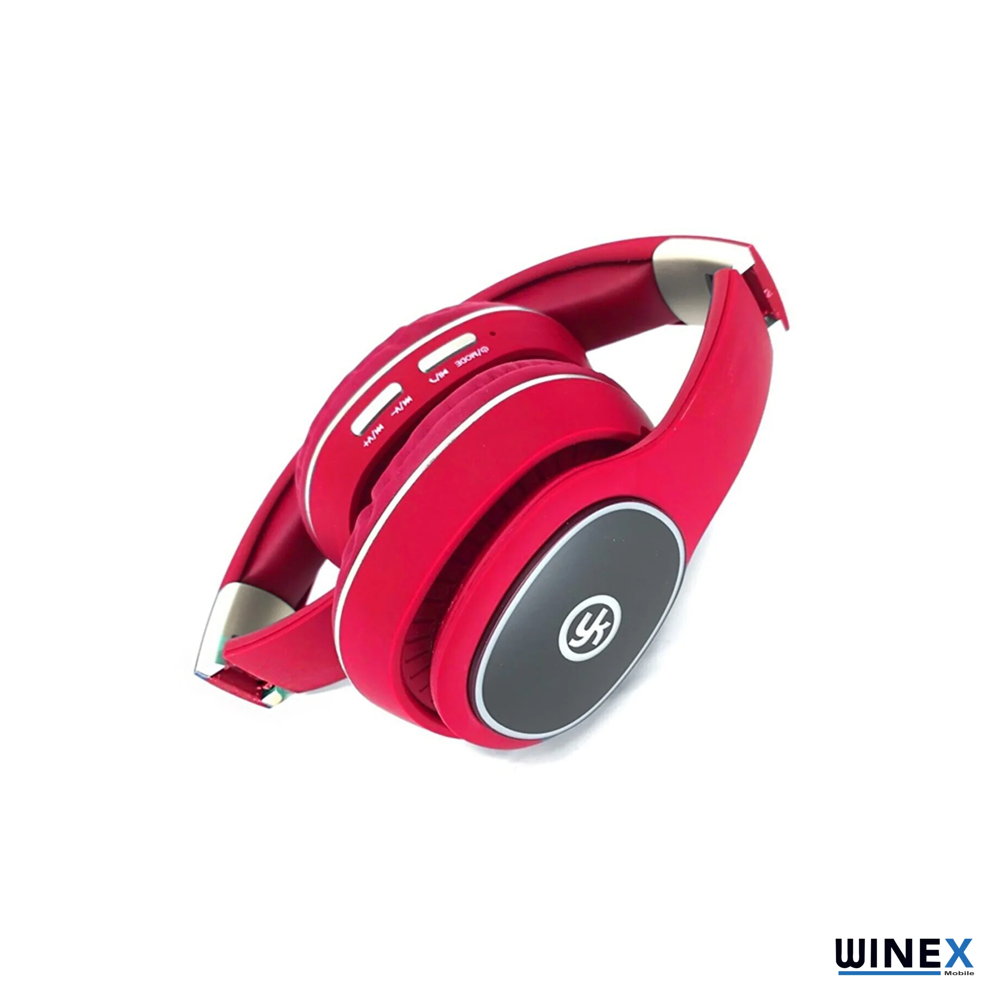 Winex YK Led Kulak Üstü Mikrfonlu Bluetooth 5.0 Kablosuz Kulaklık Kırmızı