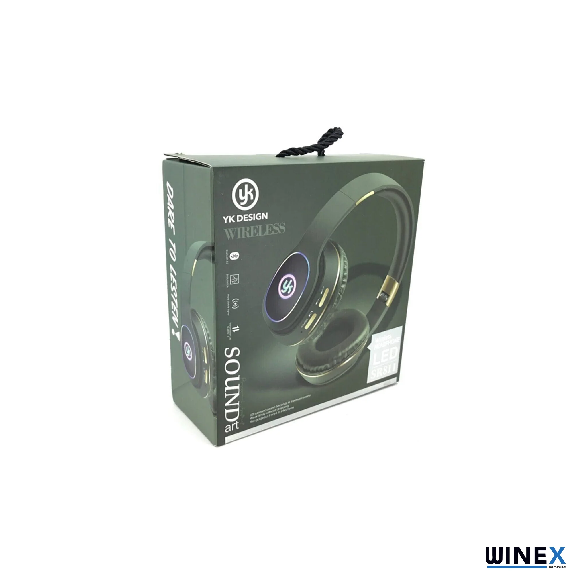 Winex YK Led Kulak Üstü Mikrfonlu Bluetooth 5.0 Kablosuz Kulaklık Yeşil