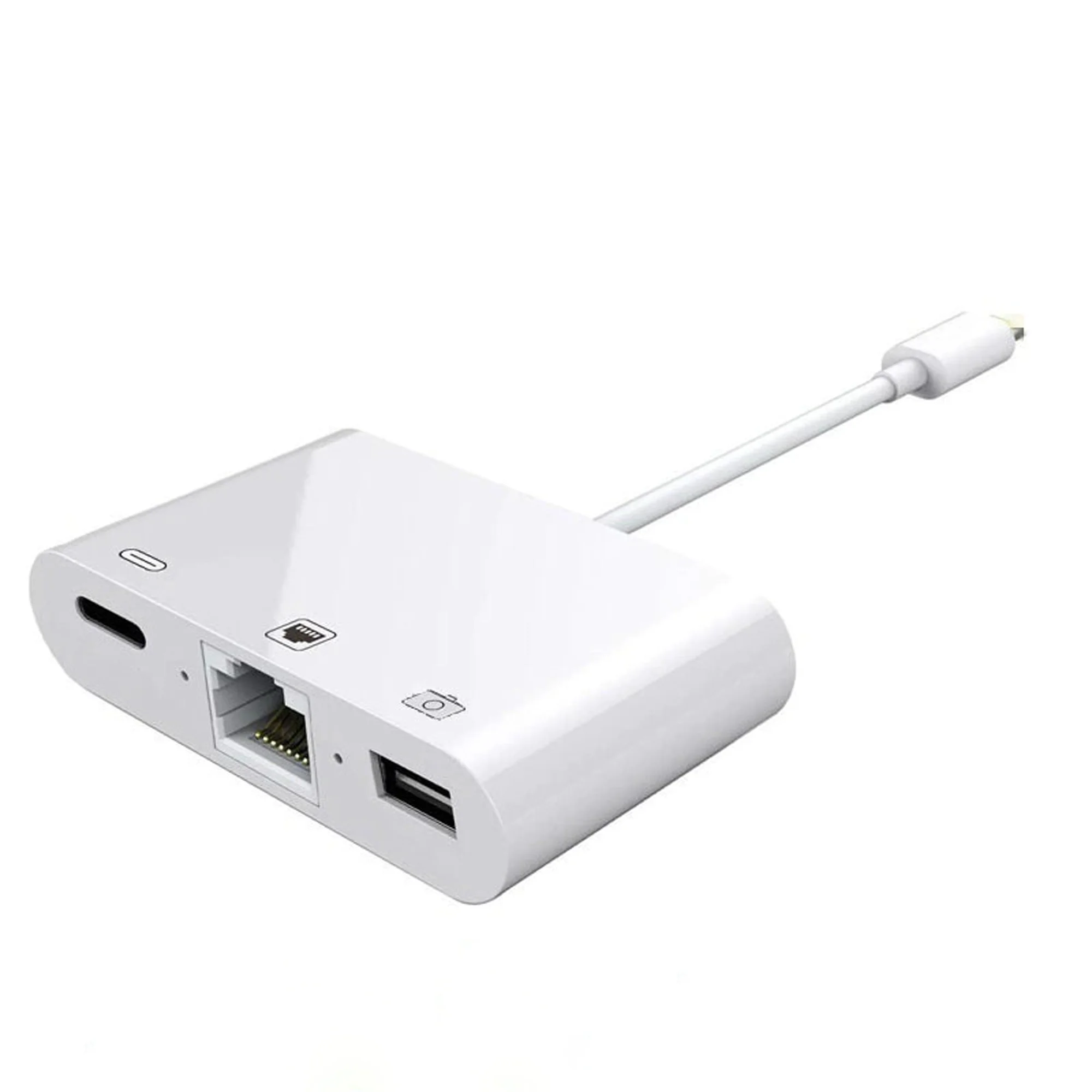 SChitec 3in1 Lightning to RJ45 + UsbA + Lightning Şarj Girişli Dönüştürücü Adaptör NK107