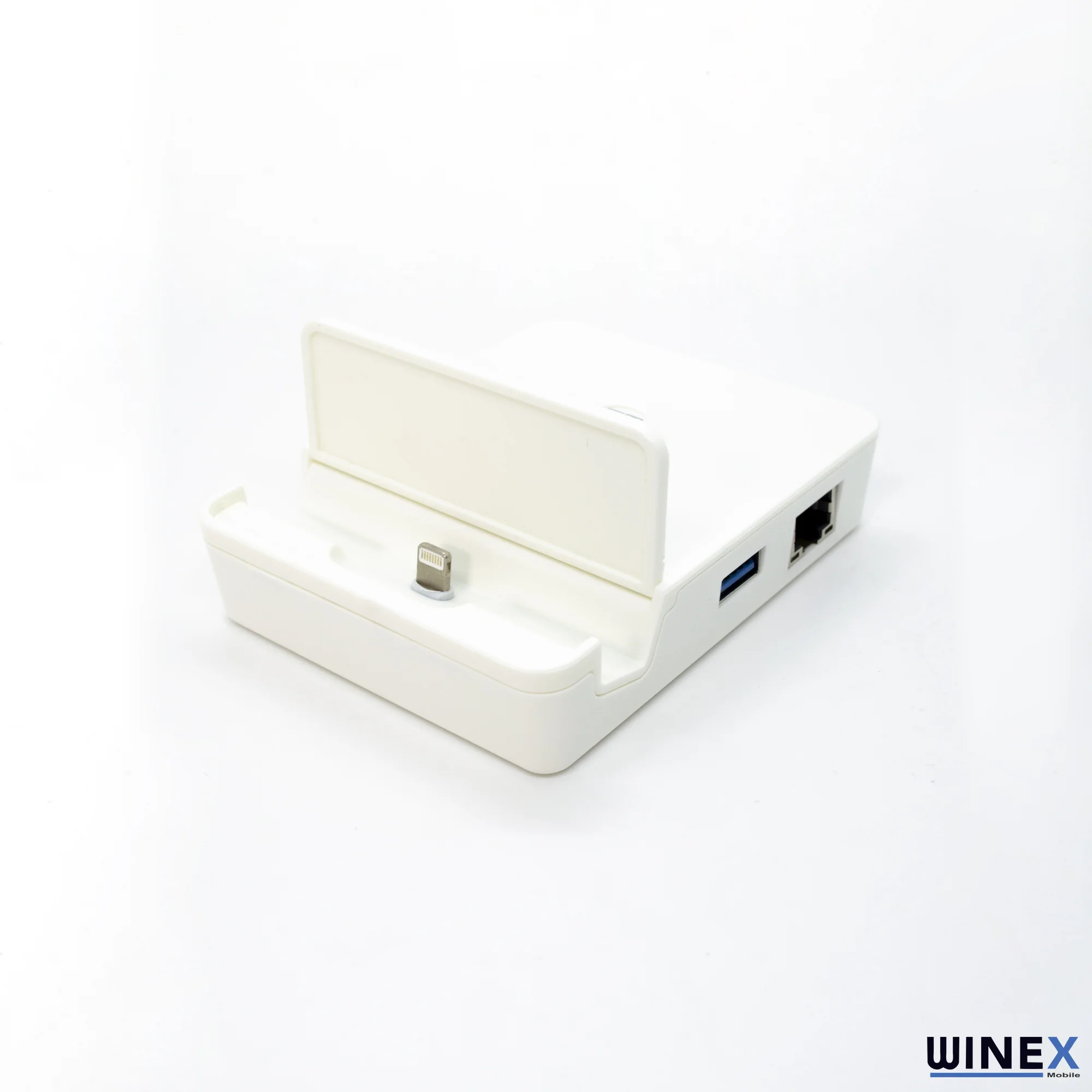 Winex 7in1 Lightning to 4K HDMI + UsbA 3.0 + Sd / Tf Kart Okuyucu + RJ45 Ethernet + Lightning Şarj Docking Station Dönüştürücü Adaptör