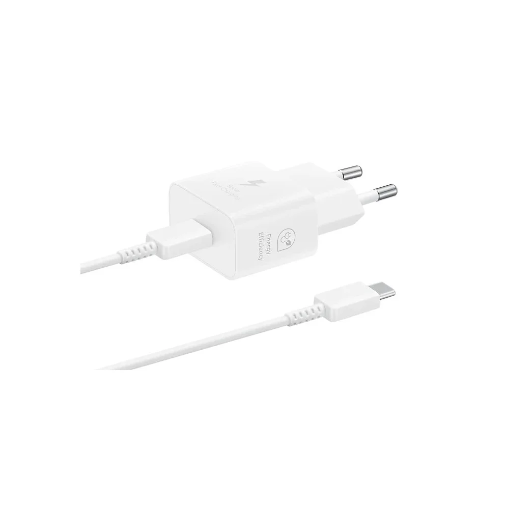 Samsung EP-T2510X 25W Hızlı Şarj Aleti Type-C to Type-C Kablolu Set Beyaz (Samsung Türkiye Garantili)