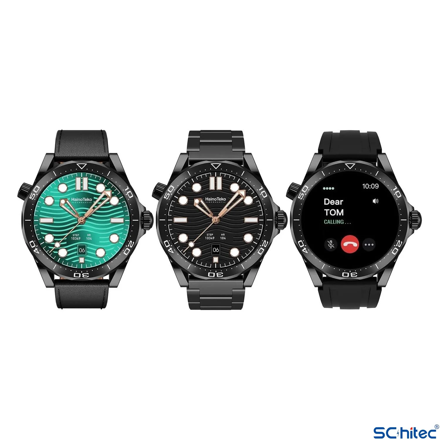 ScHitec RW48 Amoled Ekran Android İos HarmonyOs Uyumlu 3 Kordonlu Akıllı Saat Siyah