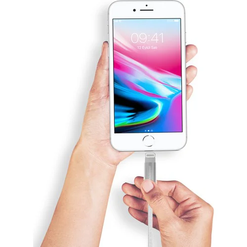 Polosmart PSM06 Apple Uyumlu Lightning Hızlı Şarj Kablosu Beyaz 1 Metre