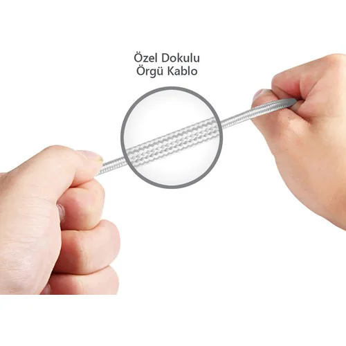 Polosmart PSM06 Apple Uyumlu Lightning Hızlı Şarj Kablosu Beyaz 1 Metre